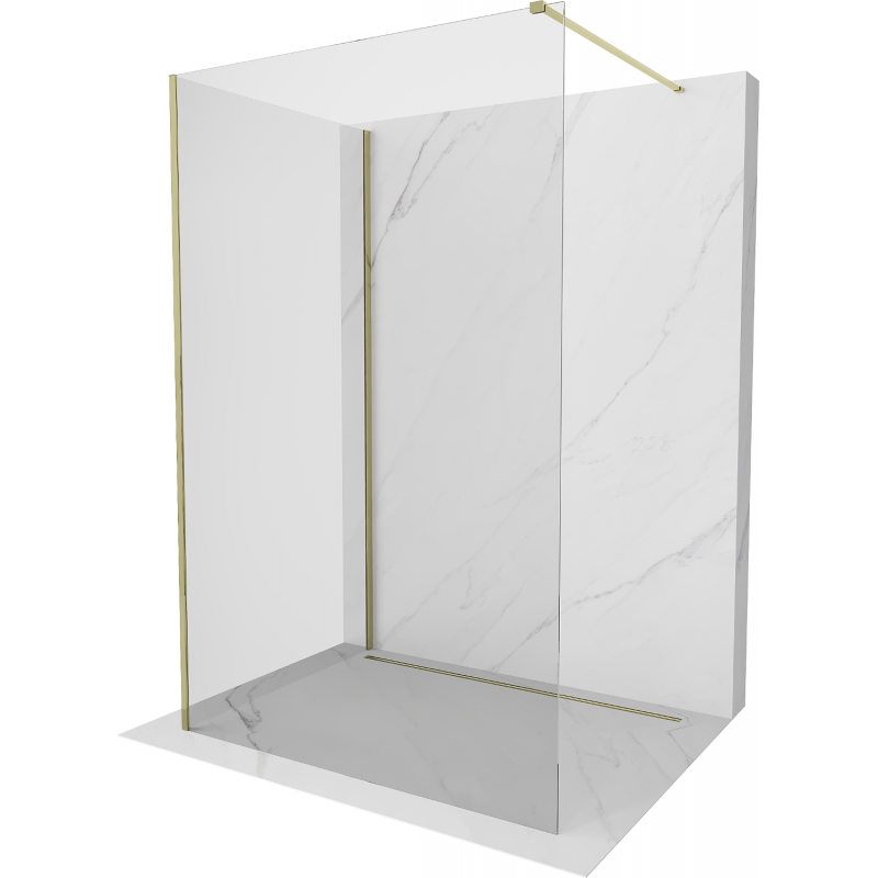 Mexen Kioto ścianka prysznicowa Walk-in 100 x 85 cm, transparent, złota - 800-100-212-50-00-085
