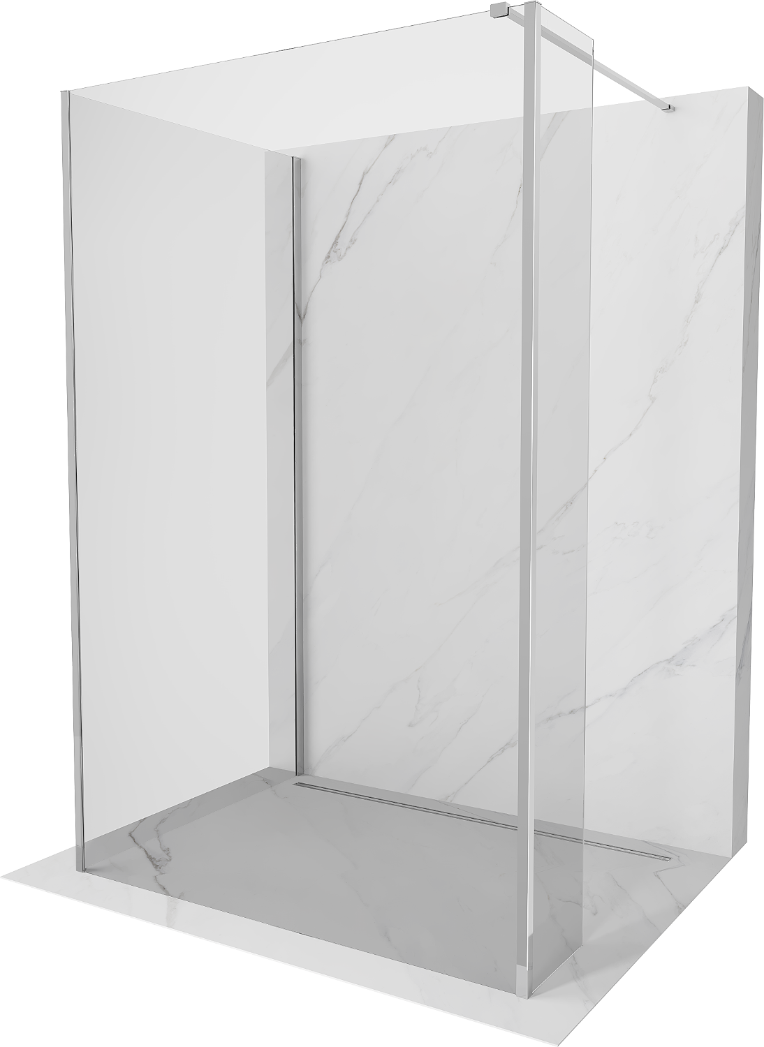 Mexen Kioto ścianka prysznicowa Walk-in 100 x 70 x 30 cm, transparent, chrom - 800-100-070-221-01-00-030