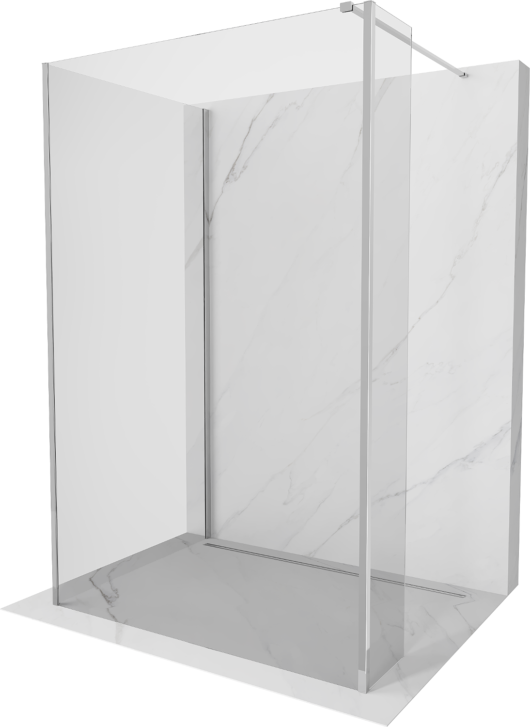 Mexen Kioto ścianka prysznicowa Walk-in 120 x 70 x 30 cm, transparent, chrom - 800-120-070-221-01-00-030