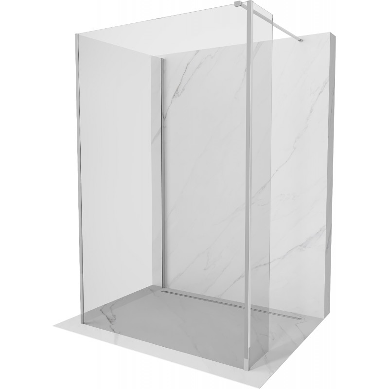 Mexen Kioto ścianka prysznicowa Walk-in 135 x 80 x 30 cm, transparent, chrom - 800-135-080-221-01-00-030