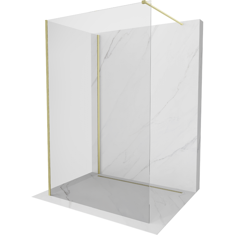 Mexen Kioto ścianka prysznicowa Walk-in 120 x 70 cm, transparent, złota szczotkowana - 800-120-212-55-00-070