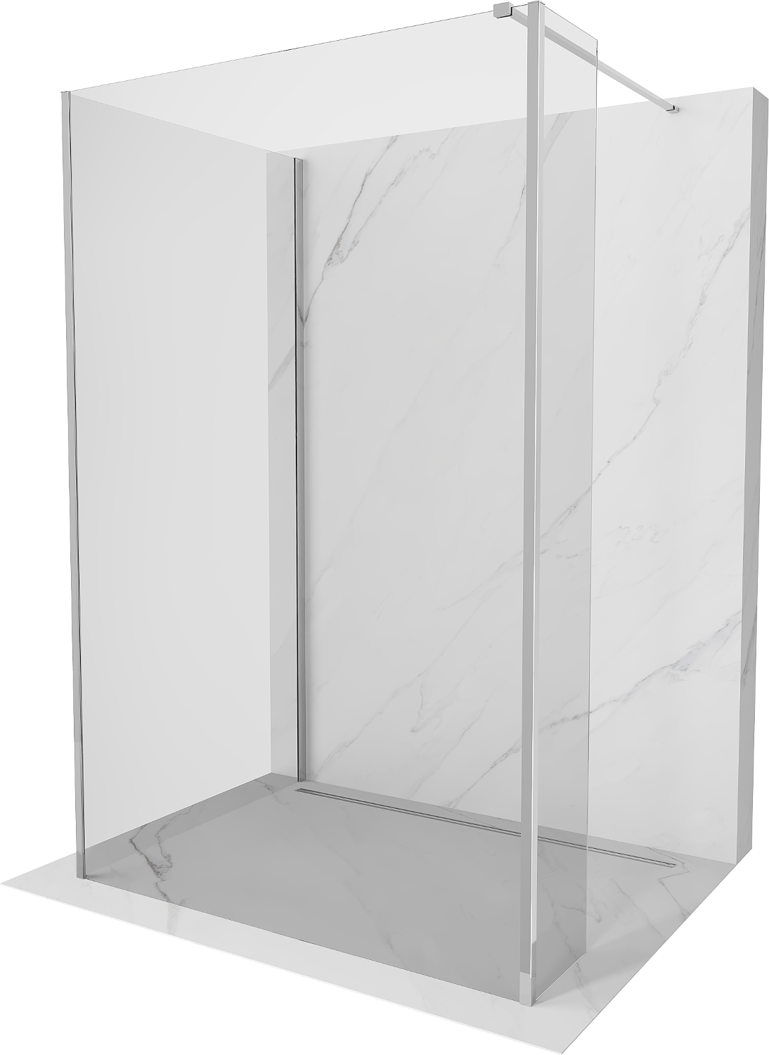 Mexen Kioto ścianka prysznicowa Walk-in 125 x 110 x 30 cm, transparent, chrom - 800-125-110-221-01-00-030