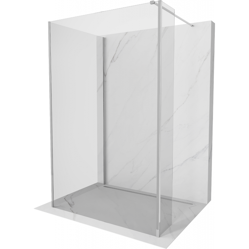 Mexen Kioto ścianka prysznicowa Walk-in 130 x 75 x 40 cm, transparent, chrom - 800-130-075-221-01-00-040