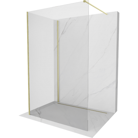 Mexen Kioto ścianka prysznicowa Walk-in 140 x 95 cm, transparent, złota szczotkowana - 800-140-212-55-00-095