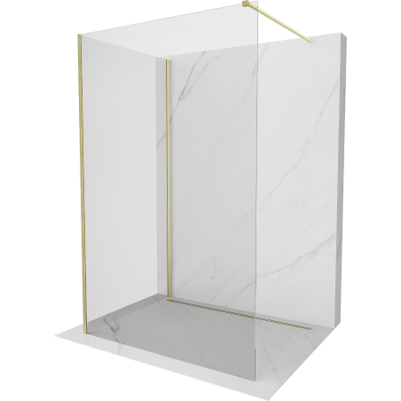 Mexen Kioto ścianka prysznicowa Walk-in 140 x 100 cm, transparent, złota szczotkowana - 800-140-212-55-00-100