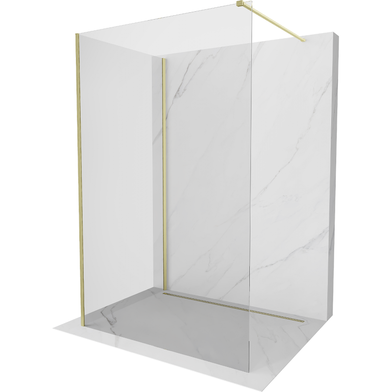 Mexen Kioto ścianka prysznicowa Walk-in 120 x 120 cm, transparent, złota szczotkowana - 800-120-212-55-00-120