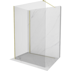Mexen Kioto ścianka prysznicowa Walk-in 135 x 120 cm, transparent, złota szczotkowana - 800-135-212-55-00-120