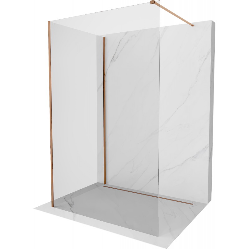 Mexen Kioto ścianka prysznicowa Walk-in 140 x 75 cm, transparent, różowe złoto - 800-140-212-60-00-075