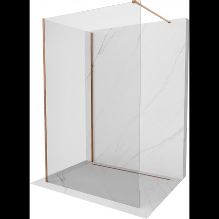 Mexen Kioto ścianka prysznicowa Walk-in 140 x 75 cm, transparent, różowe złoto - 800-140-212-60-00-075