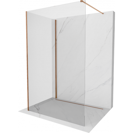 Mexen Kioto ścianka prysznicowa Walk-in 130 x 105 cm, transparent, różowe złoto - 800-130-212-60-00-105