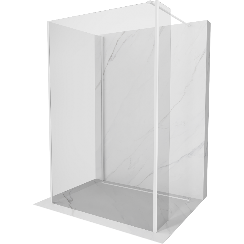 Mexen Kioto ścianka prysznicowa Walk-in 120 x 70 x 30 cm, transparent, biała - 800-120-070-221-20-00-030