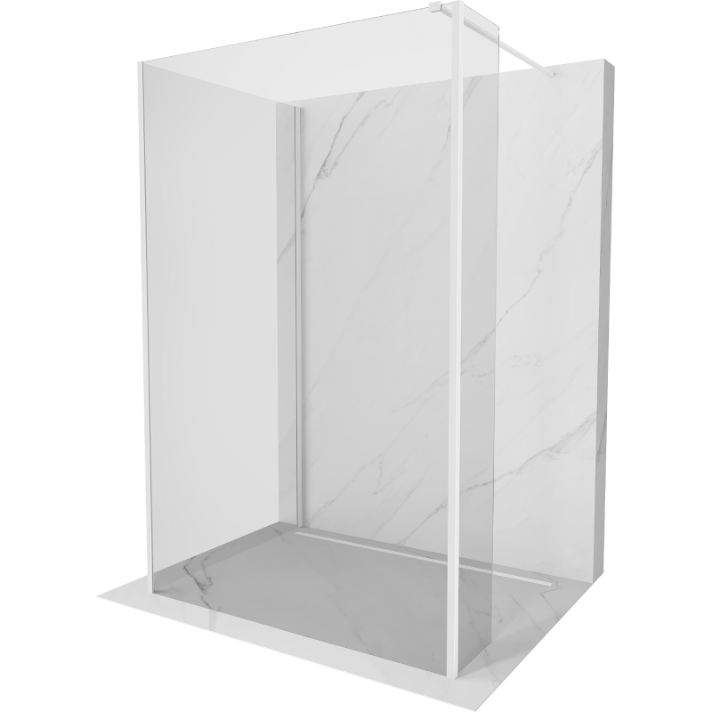 Mexen Kioto ścianka prysznicowa Walk-in 90 x 80 x 30 cm, transparent, biała - 800-090-080-221-20-00-030