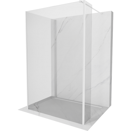 Mexen Kioto ścianka prysznicowa Walk-in 90 x 80 x 30 cm, transparent, biała - 800-090-080-221-20-00-030