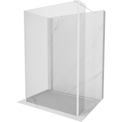 Mexen Kioto ścianka prysznicowa Walk-in 120 x 80 x 30 cm, transparent, biała - 800-120-080-221-20-00-030