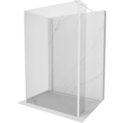 Mexen Kioto ścianka prysznicowa Walk-in 130 x 105 x 30 cm, transparent, biała - 800-130-105-221-20-00-030