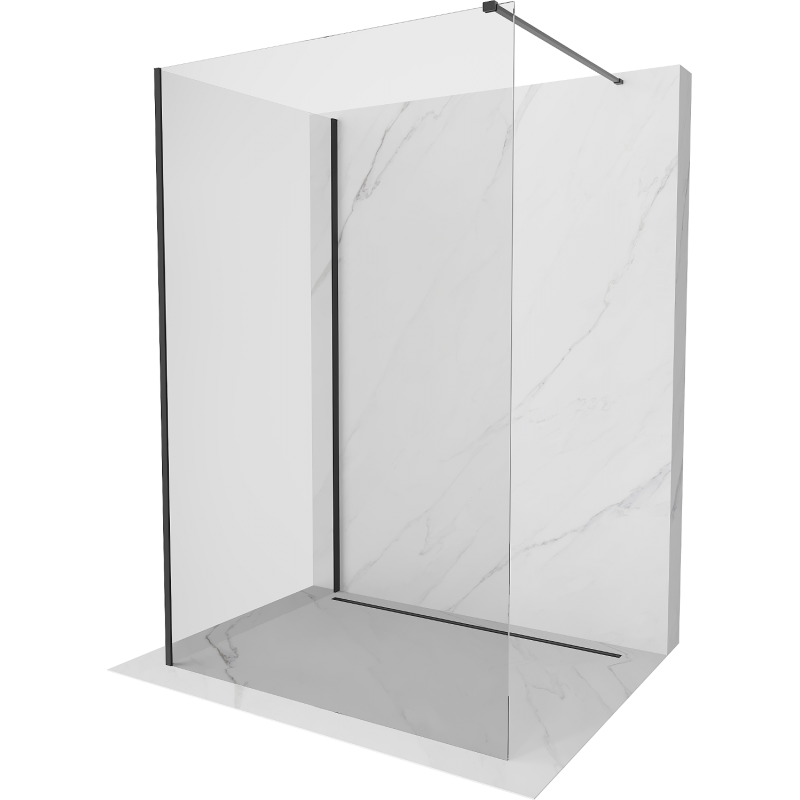 Mexen Kioto ścianka prysznicowa Walk-in 140 x 85 cm, transparent, czarna - 800-140-212-70-00-085