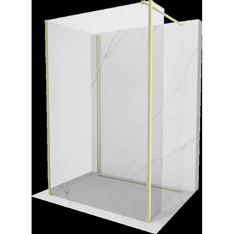 Mexen Kioto ścianka prysznicowa Walk-in 125 x 80 x 30 cm, transparent, złota szczotkowana - 800-125-080-221-55-00-030