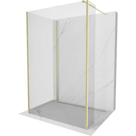 Mexen Kioto ścianka prysznicowa Walk-in 120 x 100 x 30 cm, transparent, złota szczotkowana - 800-120-100-221-55-00-030