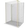 Mexen Kioto ścianka prysznicowa Walk-in 135 x 110 x 40 cm, transparent, złota szczotkowana - 800-135-110-221-55-00-040