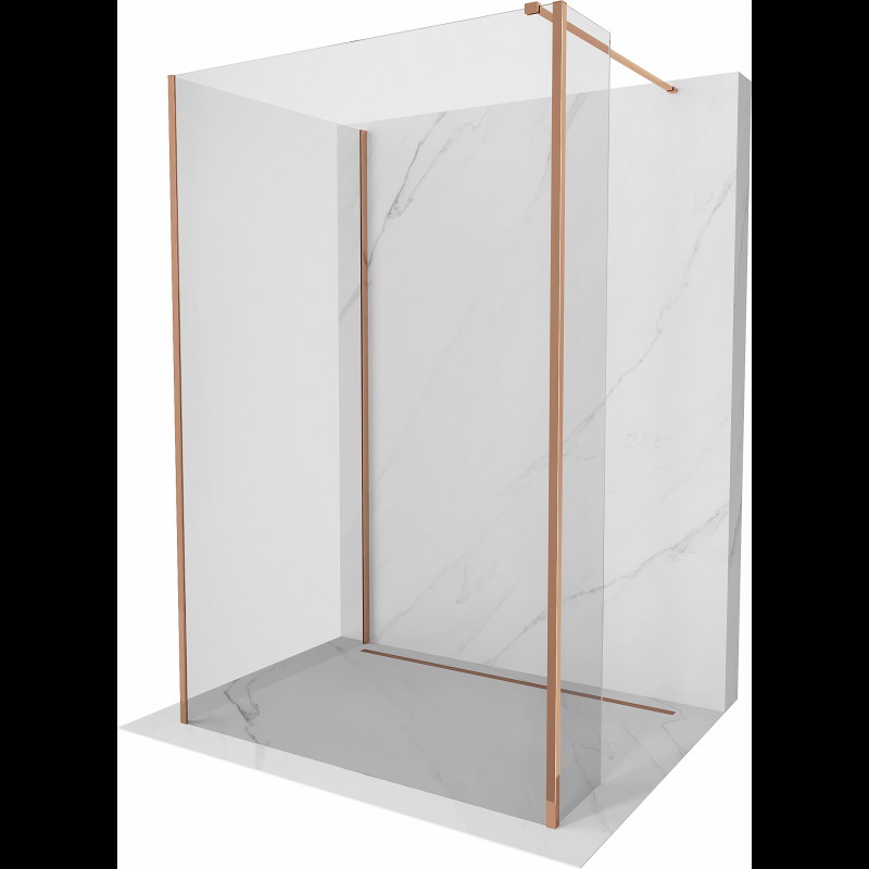 Mexen Kioto ścianka prysznicowa Walk-in 110 x 70 x 30 cm, transparent, różowe złoto - 800-110-070-221-60-00-030