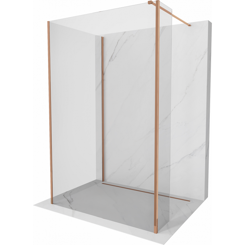 Mexen Kioto ścianka prysznicowa Walk-in 120 x 105 x 30 cm, transparent, różowe złoto - 800-120-105-221-60-00-030