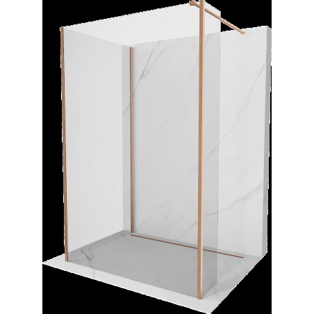 Mexen Kioto ścianka prysznicowa Walk-in 125 x 95 x 30 cm, transparent, miedź szczotkowana - 800-125-095-221-65-00-030