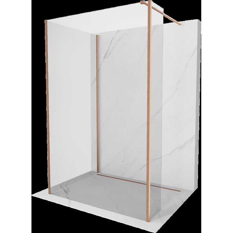 Mexen Kioto ścianka prysznicowa Walk-in 140 x 105 x 30 cm, transparent, miedź szczotkowana - 800-140-105-221-65-00-030