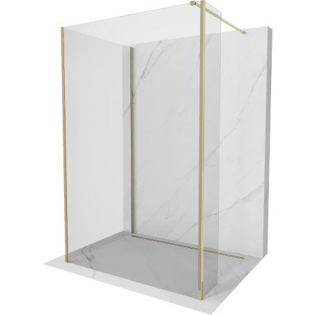 Mexen Kioto ścianka prysznicowa Walk-in 130 x 70 x 30 cm, transparent, złota - 800-130-070-221-50-00-030