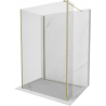 Mexen Kioto ścianka prysznicowa Walk-in 130 x 70 x 30 cm, transparent, złota - 800-130-070-221-50-00-030