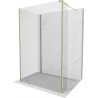 Mexen Kioto ścianka prysznicowa Walk-in 140 x 70 x 30 cm, transparent, złota - 800-140-070-221-50-00-030