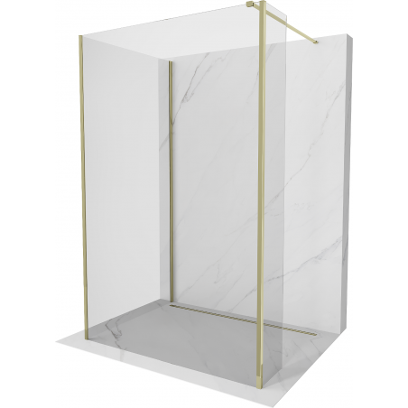 Mexen Kioto ścianka prysznicowa Walk-in 135 x 100 x 30 cm, transparent, złota - 800-135-100-221-50-00-030