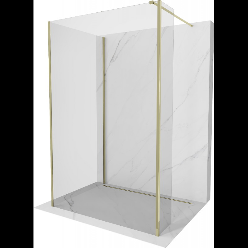 Mexen Kioto ścianka prysznicowa Walk-in 100 x 80 x 40 cm, transparent, złota - 800-100-080-221-50-00-040