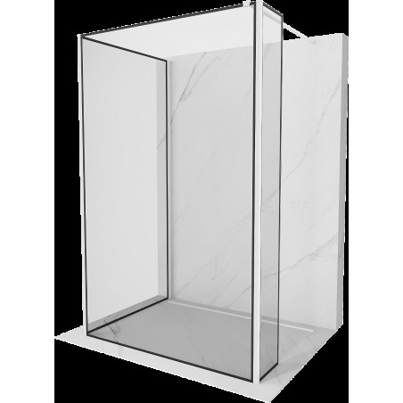 Mexen Kioto ścianka prysznicowa Walk-in 130 x 110 x 30 cm, czarny wzór, biała - 800-130-110-221-20-70-030