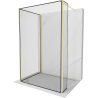 Mexen Kioto ścianka prysznicowa Walk-in 110 x 80 x 30 cm, czarny wzór, złota szczotkowana - 800-110-080-221-55-70-030