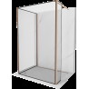 Mexen Kioto ścianka prysznicowa Walk-in 140 x 110 x 30 cm, czarny wzór, miedź szczotkowana - 800-140-110-221-65-70-030