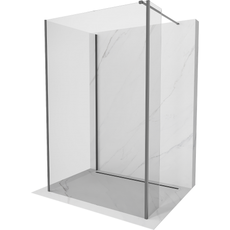 Mexen Kioto ścianka prysznicowa Walk-in 90 x 75 x 30 cm, transparent, gun metal - 800-090-075-221-95-00-030