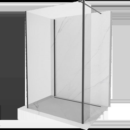 Mexen Kioto ścianka prysznicowa Walk-in 130 x 75 x 40 cm, transparent, czarna - 800-130-075-221-70-00-040