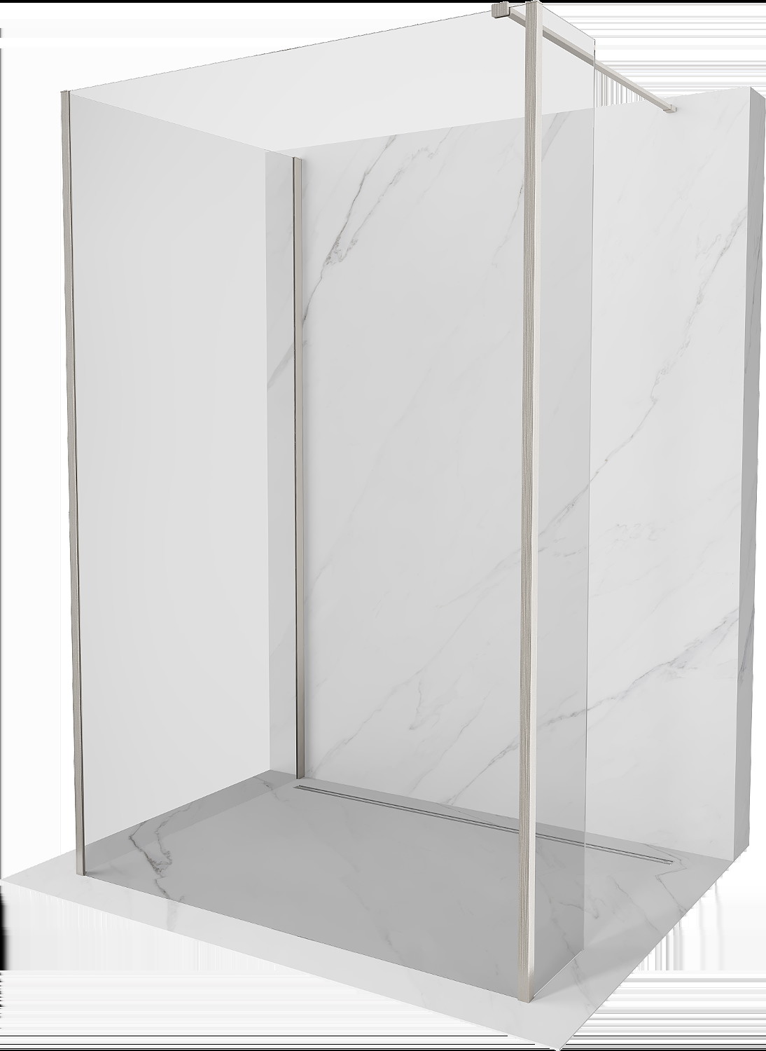 Mexen Kioto ścianka prysznicowa Walk-in 125 x 95 x 40 cm, transparent, nikiel szczotkowany - 800-125-095-221-97-00-040