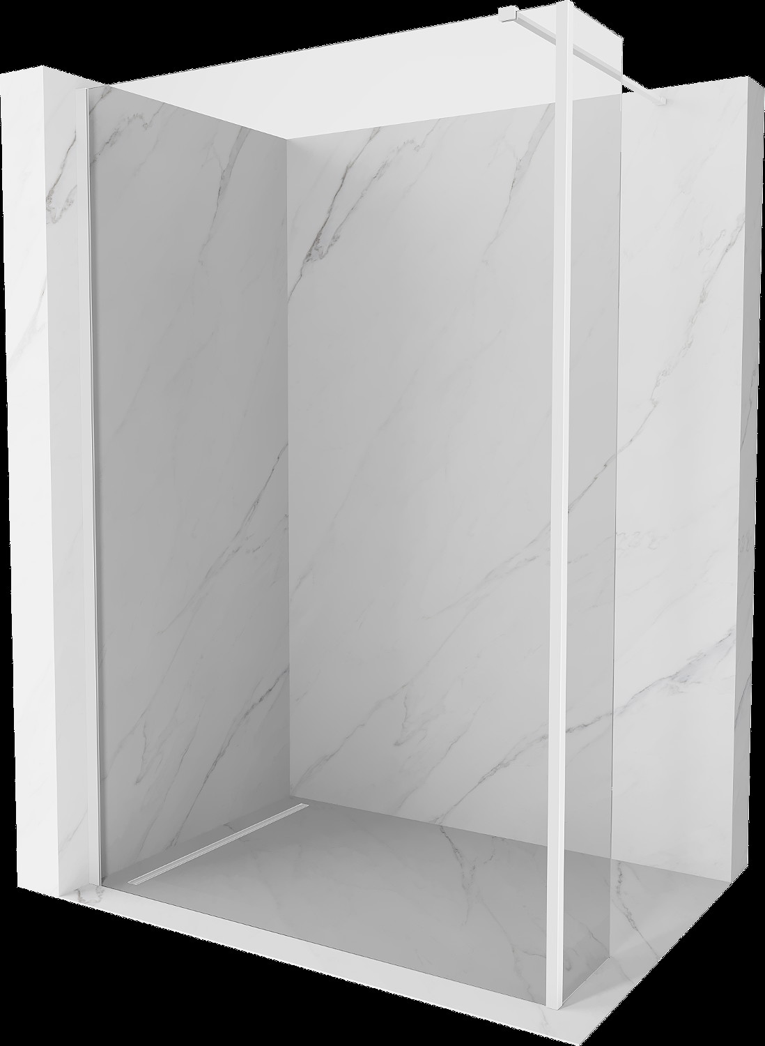 Mexen Kioto ścianka prysznicowa Walk-in 95 x 30 cm, transparent, biała - 800-095-212-20-00-030