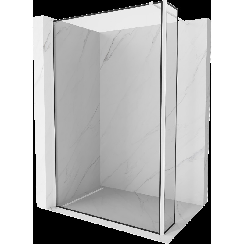 Mexen Kioto ścianka prysznicowa Walk-in 90 x 40 cm, czarny wzór, biała - 800-090-212-20-70-040