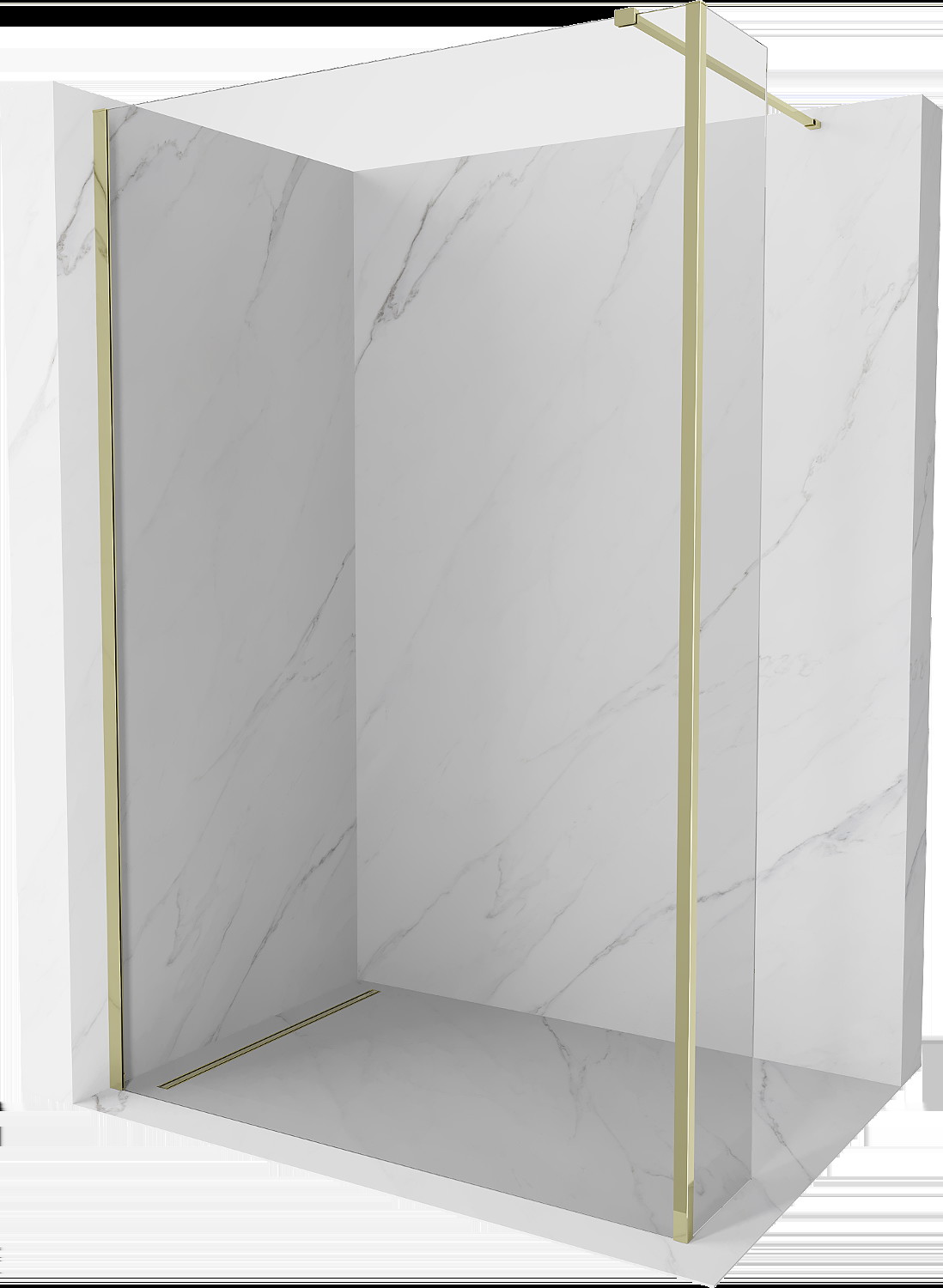 Mexen Kioto ścianka prysznicowa Walk-in 100 x 30 cm, transparent, złota - 800-100-212-50-00-030