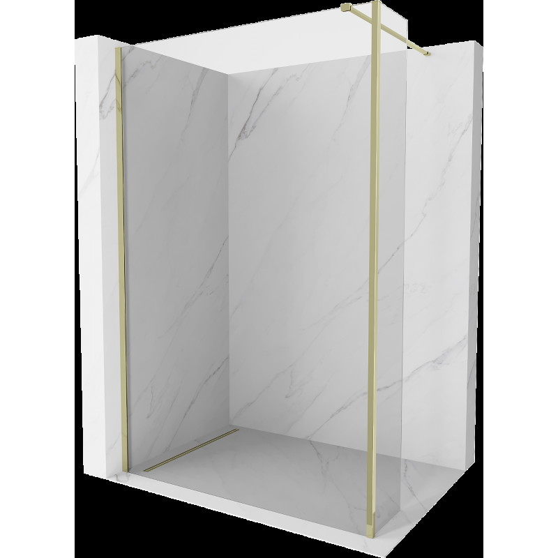 Mexen Kioto ścianka prysznicowa Walk-in 125 x 40 cm, transparent, złota - 800-125-212-50-00-040