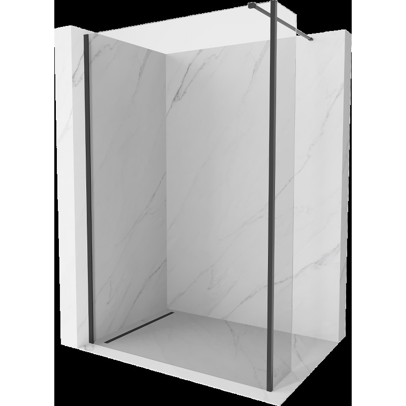 Mexen Kioto ścianka prysznicowa Walk-in 115 x 40 cm, transparent, czarna - 800-115-212-70-00-040