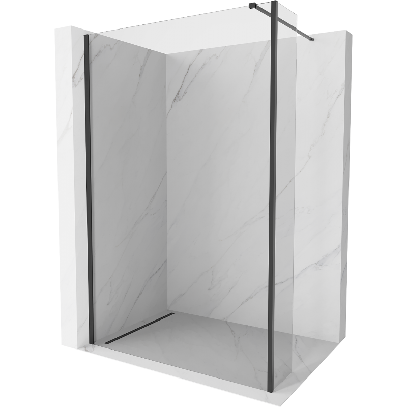 Mexen Kioto ścianka prysznicowa Walk-in 95 x 40 cm, transparent, czarna - 800-095-212-70-00-040