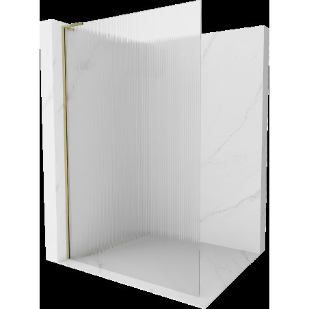 Mexen Kioto L ścianka prysznicowa Walk-in 80 x 200 cm, prążki, złota - 800-080-103-50-09