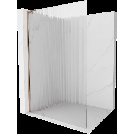 Mexen Kioto L ścianka prysznicowa Walk-in 90 x 200 cm, prążki, różowe złoto - 800-090-103-60-09