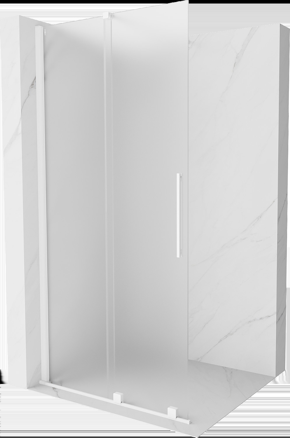 Mexen Velar ścianka prysznicowa rozsuwana Walk-in 75 x 200 cm, szron 8 mm, biała - 871-075-000-33-20