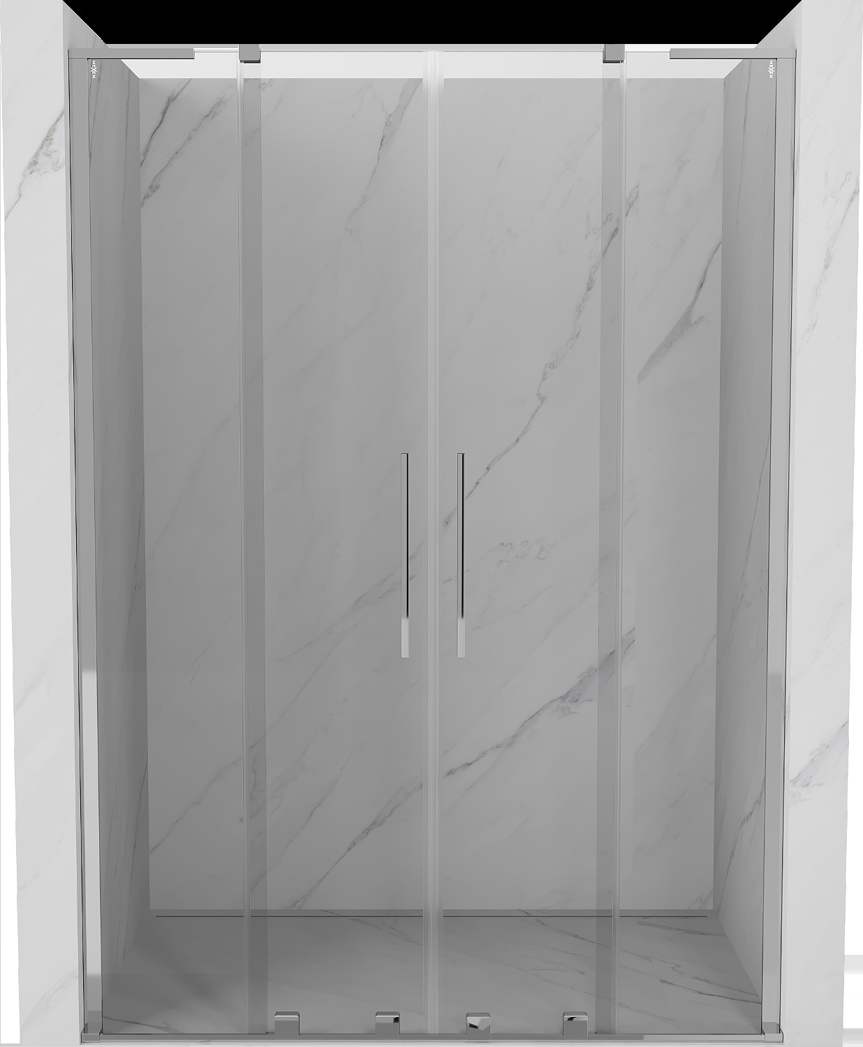 Mexen Velar L Duo drzwi prysznicowe rozsuwane 140 cm, transparent, chrom - 871-140-003-02-01