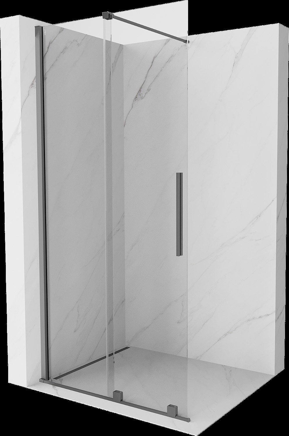 Mexen Velar ścianka prysznicowa rozsuwana Walk-in 70 x 200 cm, transparent 8 mm, gun metal - 871-070-000-03-95