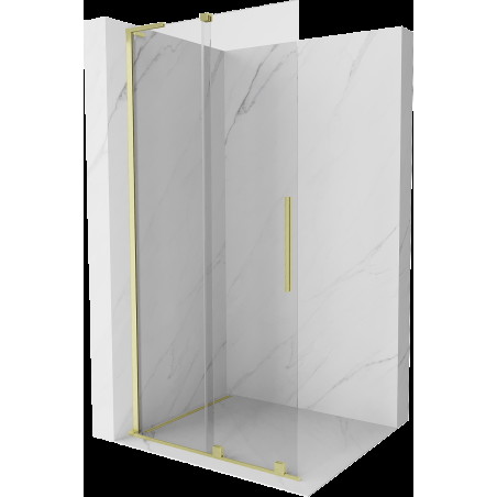 Mexen Velar L ścianka prysznicowa rozsuwana Walk-in 90 x 200 cm, transparent 8 mm, złota szczotkowana - 871-090-003-03-55